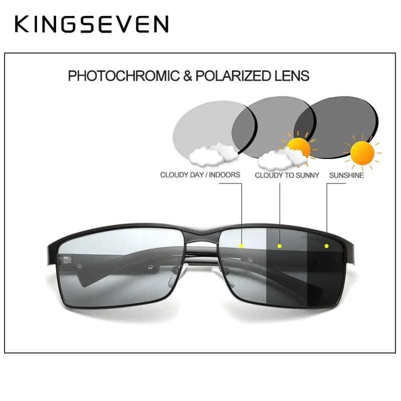 Lunettes de soleil polarisées KINGSEVEN carrées UV400 anti-éblouissement conduite pêche hommes femmes