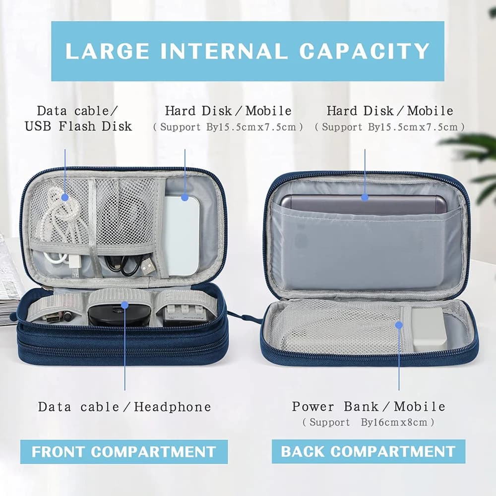 Poche étanche organisateur câbles électroniques - Sac rangement accessoires pêche voyage universel