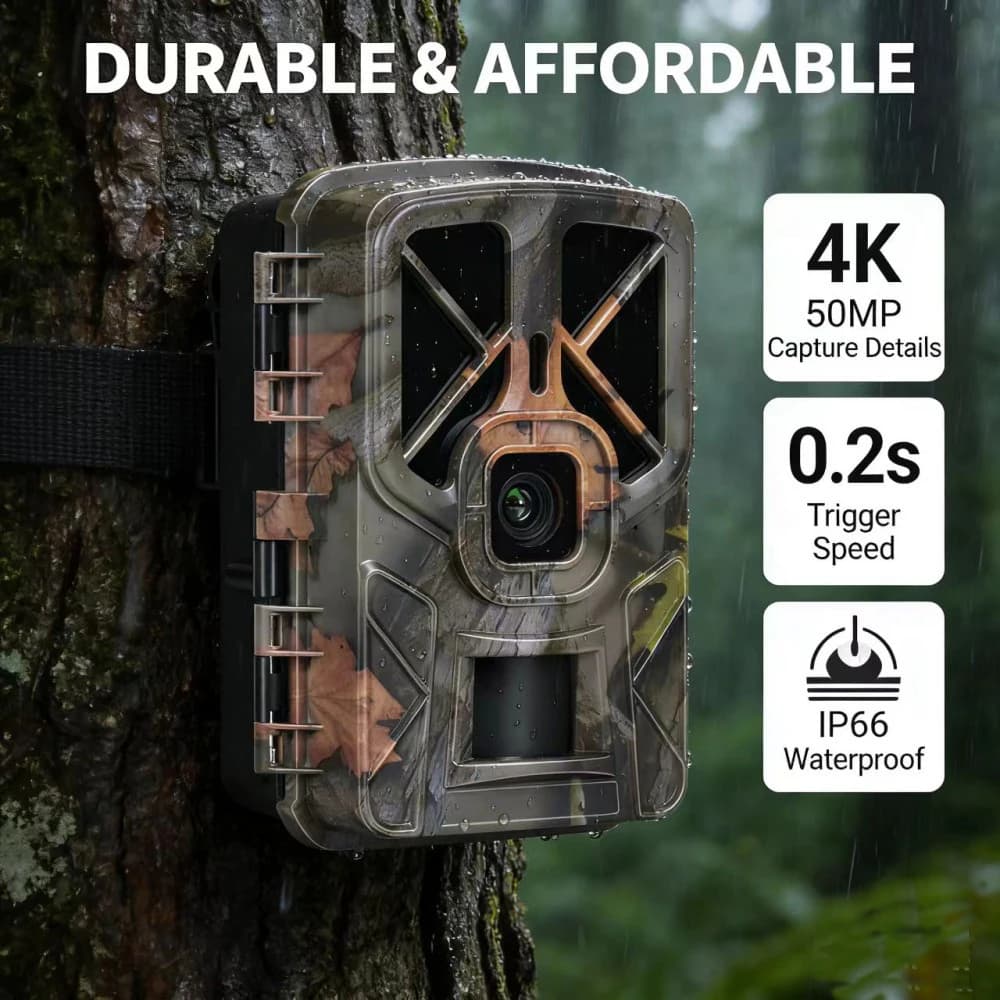 Caméra trail 4K 50MP infrarouge 940nm étanche IP66 avec écran pour observation chasse faune précise