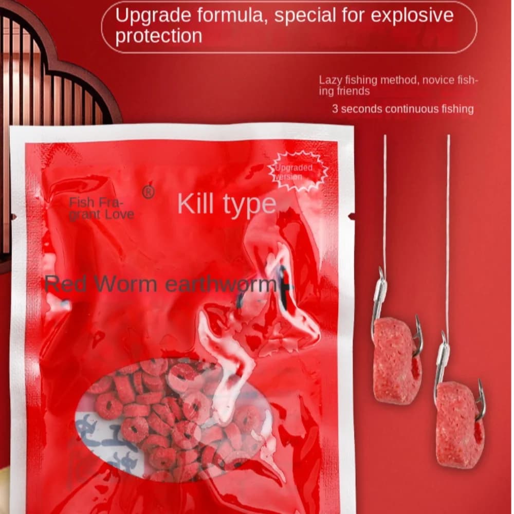 Attractant vers de terre concentré rouge - appât creux carpe avec effet pop-up naturel