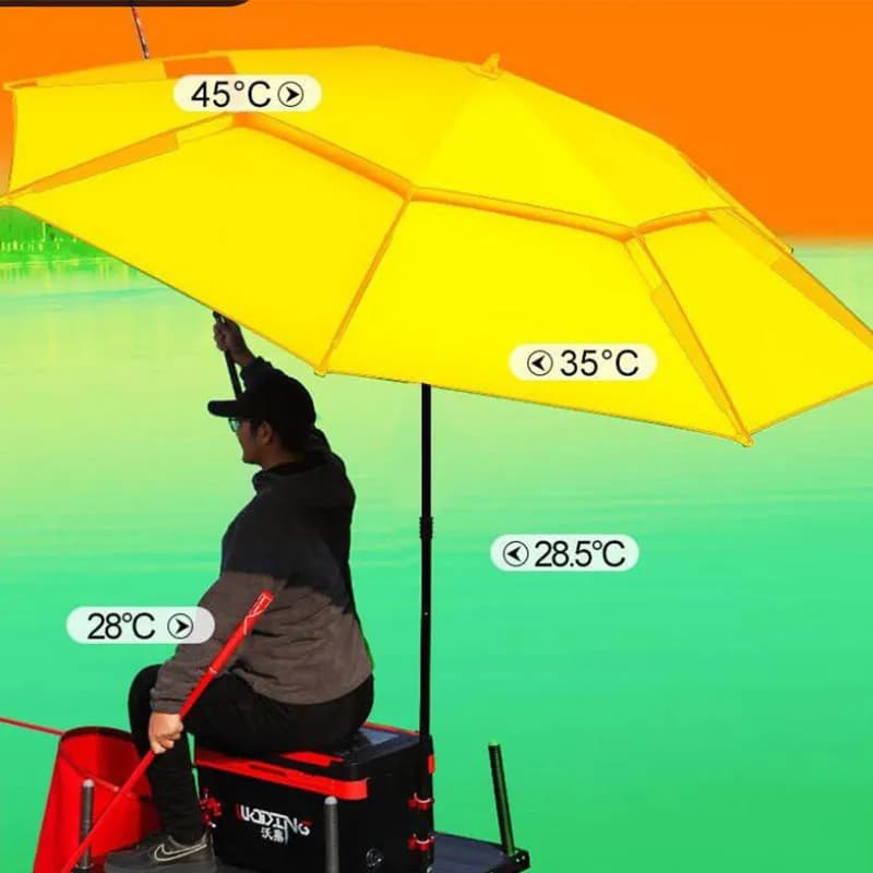 Grand parapluie pêche 2.6m universel imperméable anti-UV anti-vent avec auvent réglable