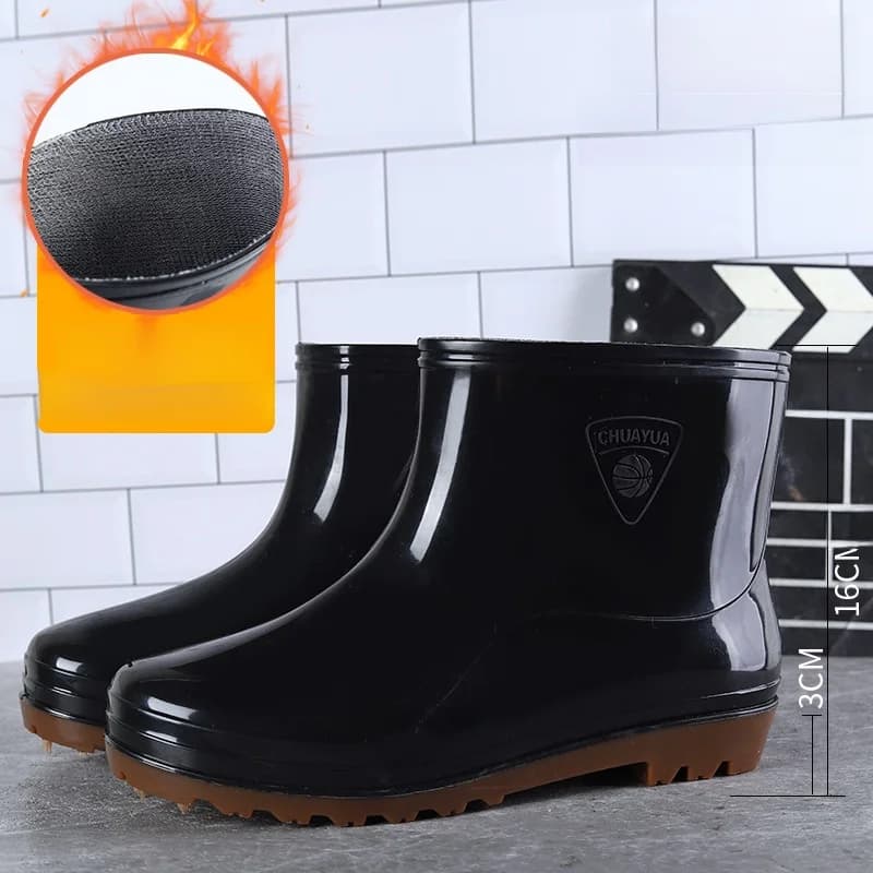 Bottes de pluie homme basse tube antidérapantes imperméables pour travail et pêche - Confort optimal