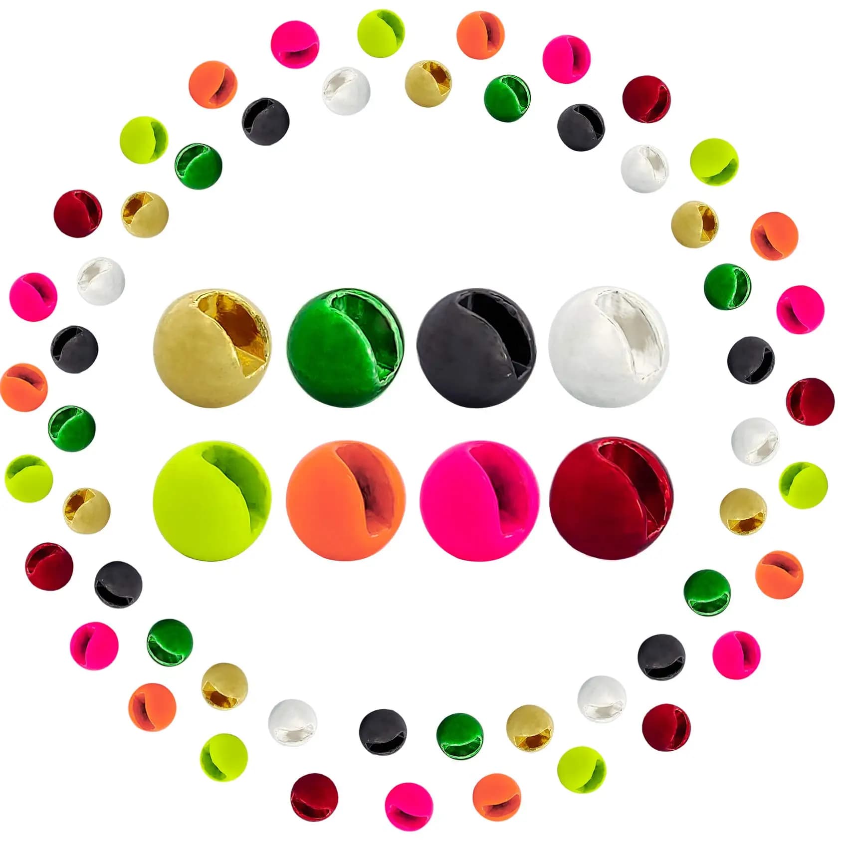 Perles tungstène Aventik 2.5-4.5mm pour montage de nymphes, perles fendues haute densité pour la pêche