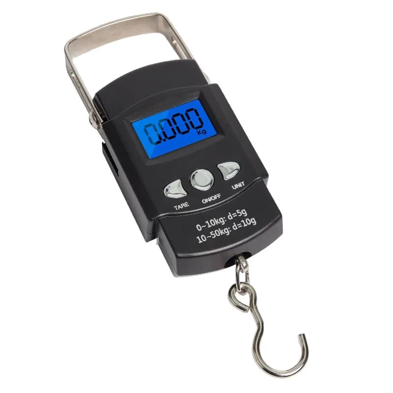 Balance pêche inox 110lb/50kg digitale - Pèse-poisson électronique crochet avec mètre ruban intégré