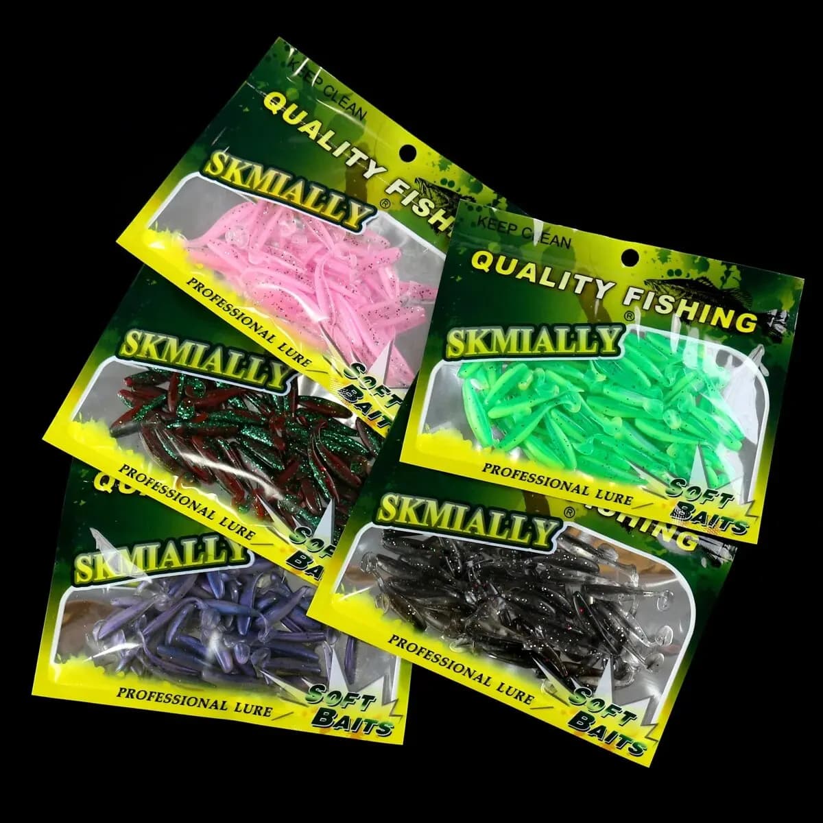 Leurre souple T-tail 50 pièces, appât silicone pour pêche de la perche et du brochet, leurres miniatures