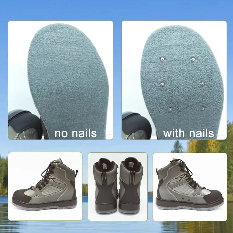 Bottes de pêche wading imperméables à semelle feutre pour rochers et rivières en montée