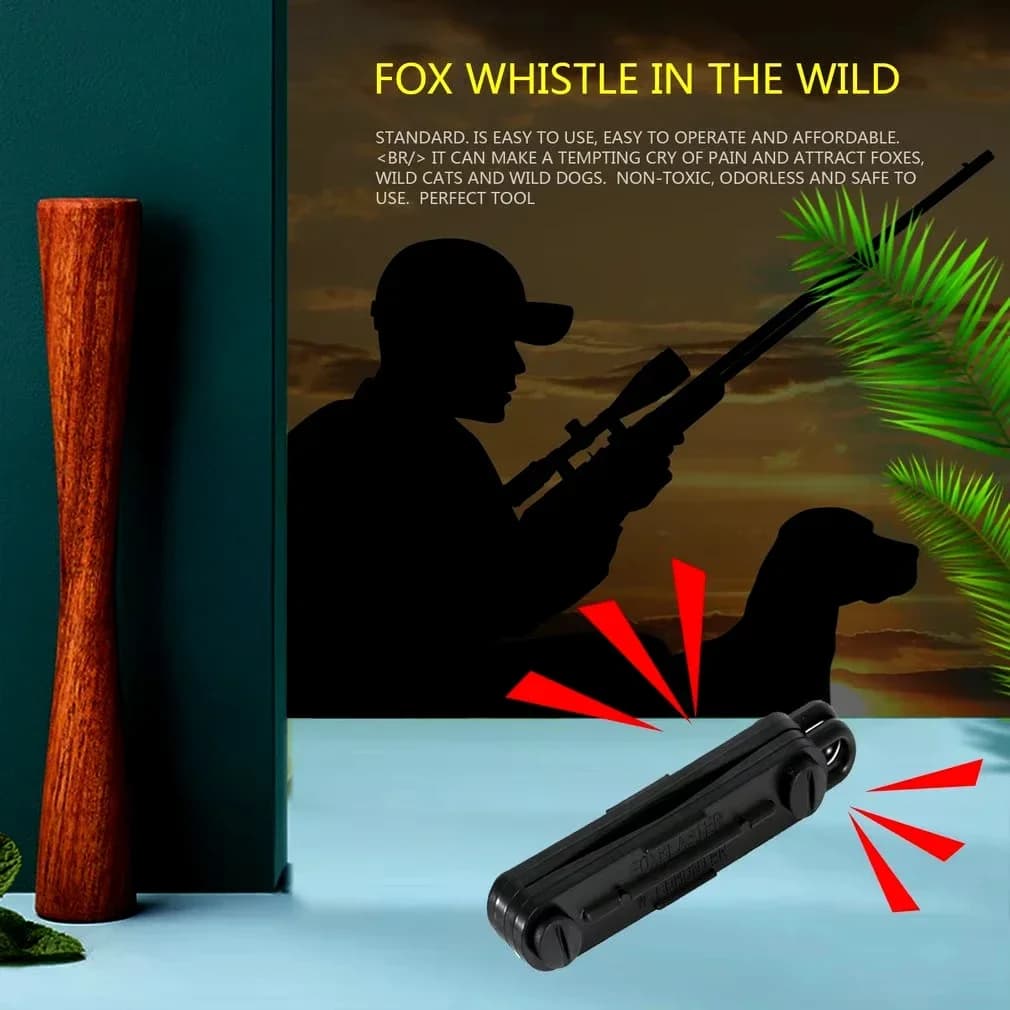 Appel renard sifflet noir chasse - leurre prédateur lapin lampe accessoire extérieur efficace
