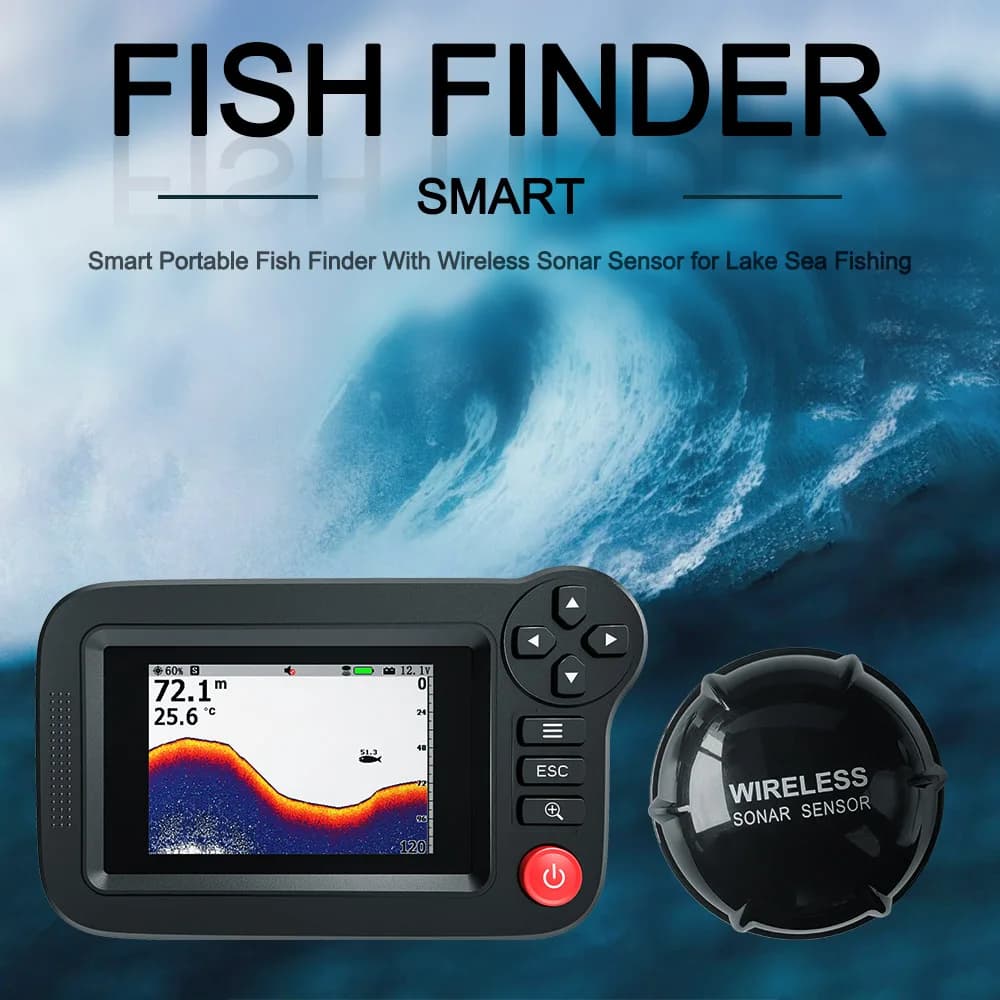 Détecteur poissons intelligent 2024 7" HD - Accessoire pêche mer positionnement précis raft