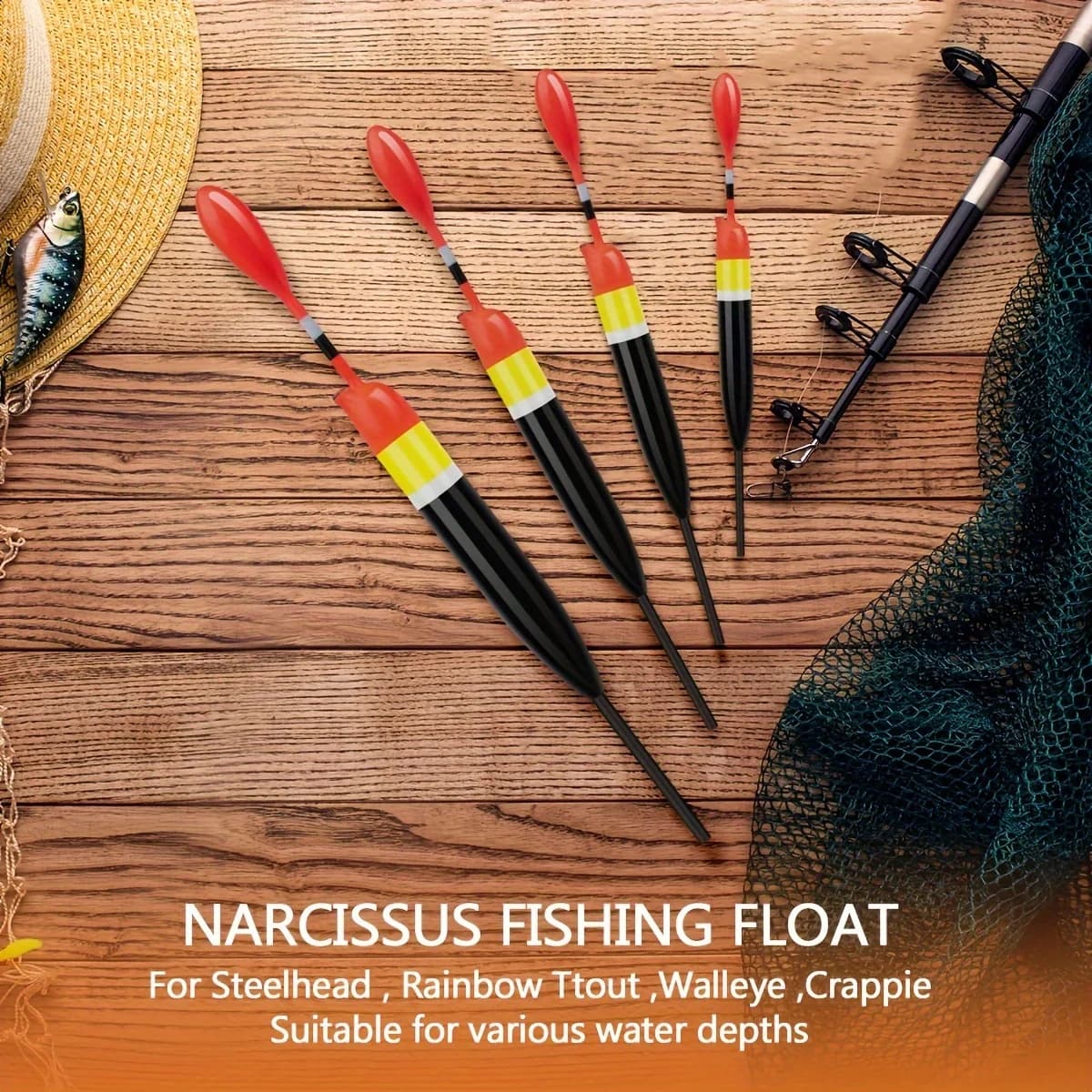 Lot de 5 flotteurs coulissants premium en balsa pour pêche en mer et eau douce avec