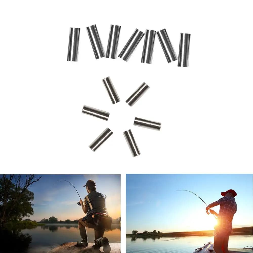 100 pièces manchons sertissage cuivre 1.0 à 2.8mm pour ligne pêche mer accessoires montage leader