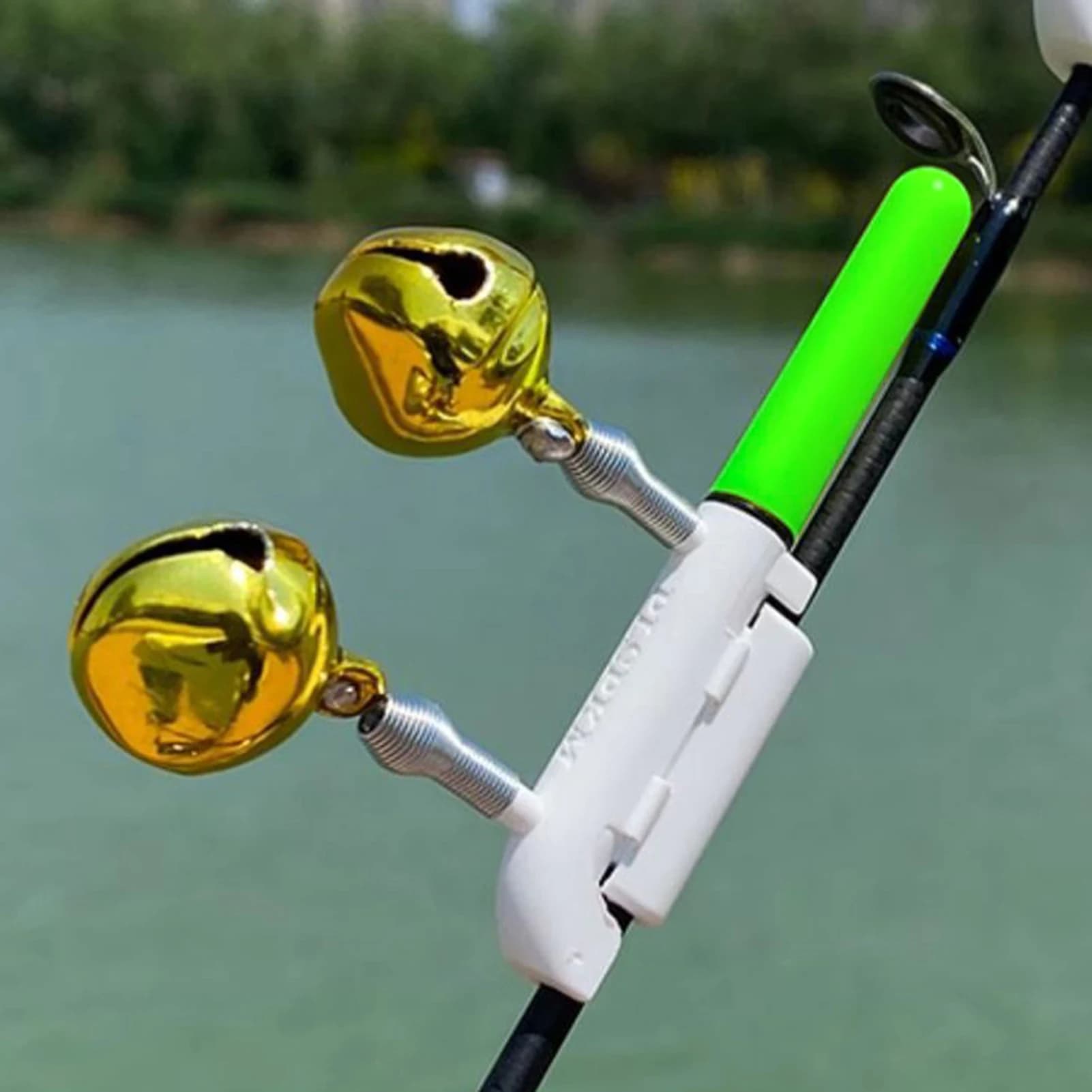 Cloches lumineuses pour embout de canne - 2 pièces pour pêche de nuit et pêche en mer anti-vibration