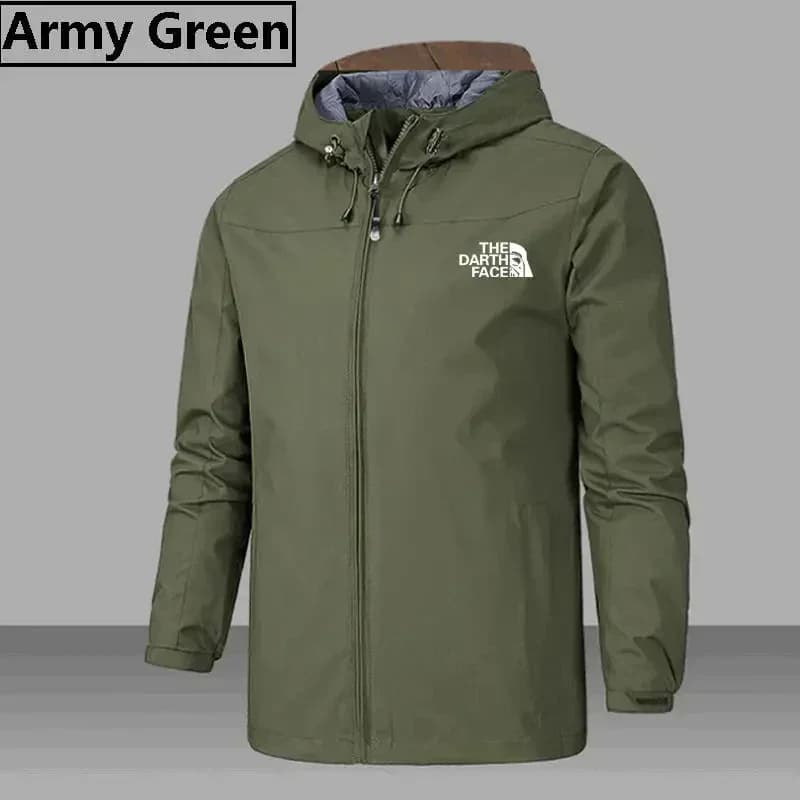 Veste coupe-vent imperméable homme 2025 - Parka à capuche zippée - Randonnée printemps automne