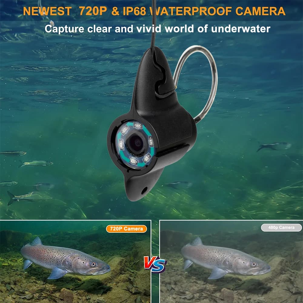 Caméra sous-marine pêche 4,3 pouces 5000MAH : détecteur poissons vision subaquatique plongée observation