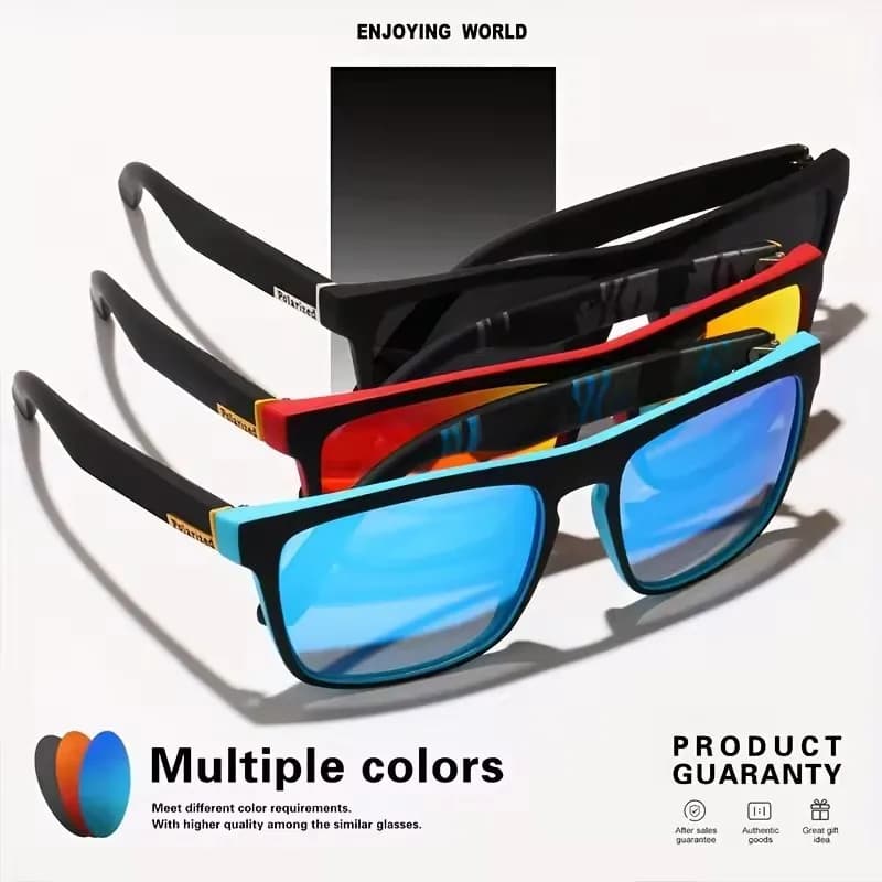 Lunettes de soleil polarisées vintage carrées - Homme, femme, conduite, pêche - Marque de luxe, UV400, style driver