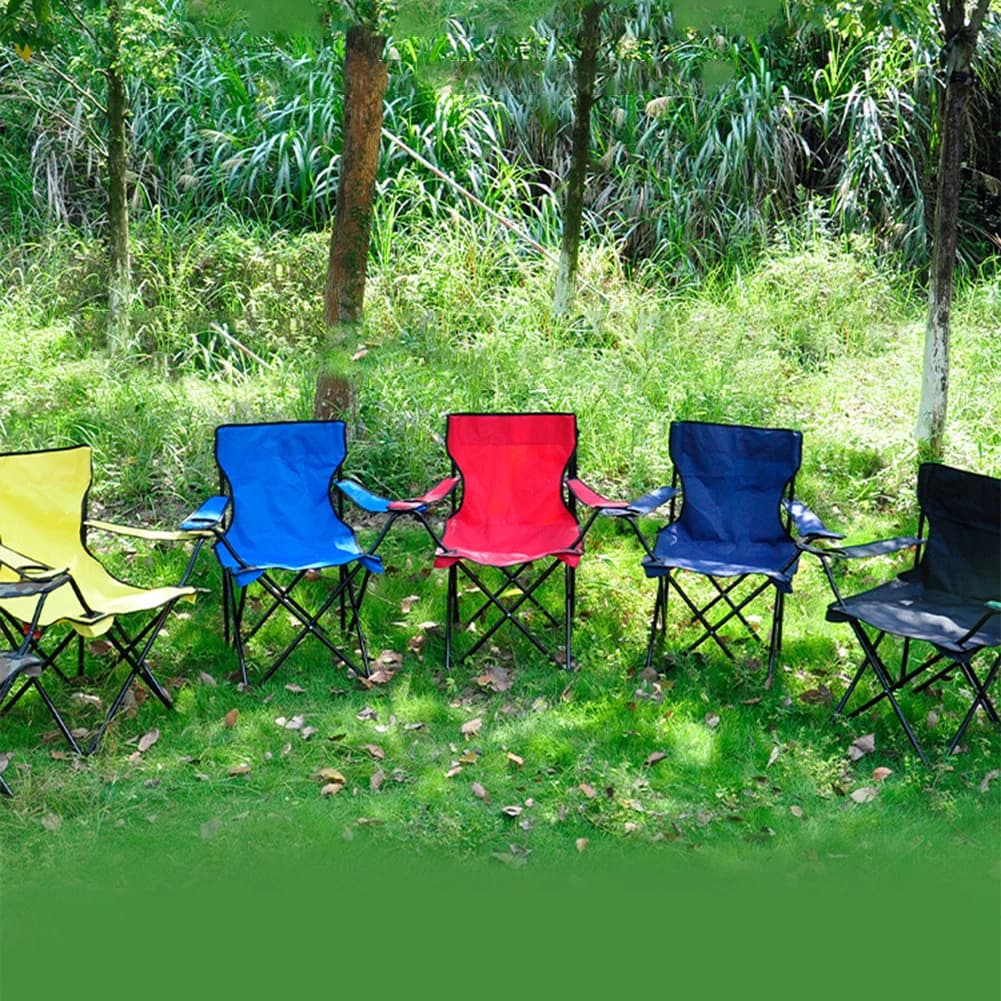 Chaise pliante pêche plage camping avec porte-bouteille tissu oxford portable siège extérieur
