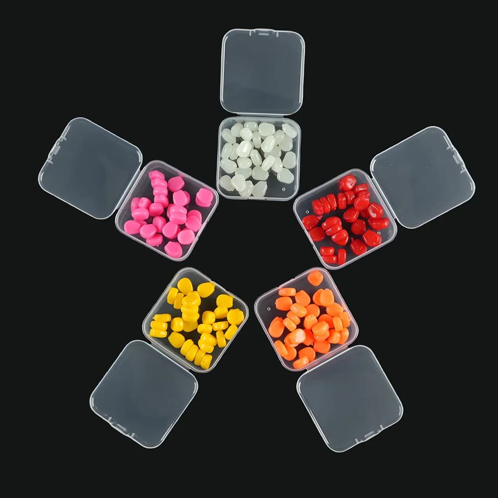 30 grains de maïs flottants multicolores en silicone organique - appât souple pour carpes