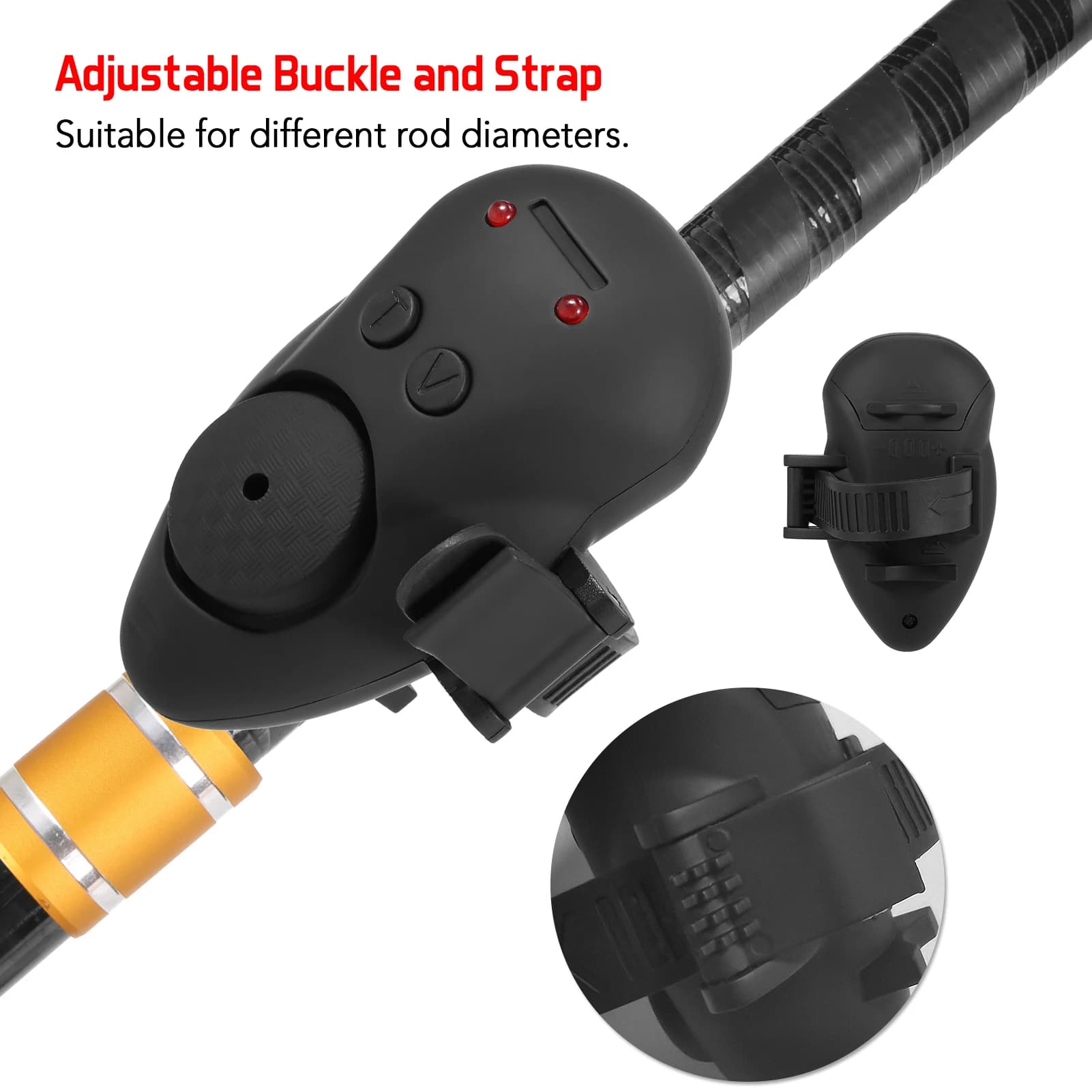 Kit alarme appât Lixada avec étui portable - Indicateur lumineux numérique pour pêche