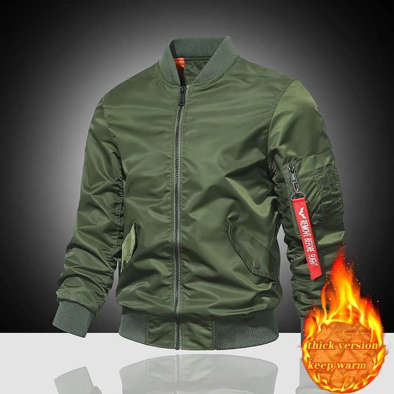 Veste bomber Air Force MA1 homme printemps automne hiver - Baseball épaisse coupe-vent chaude en coton