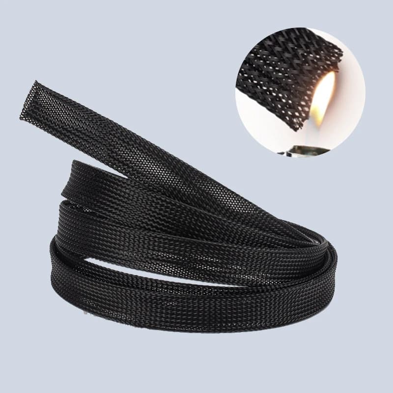 Gaine isolante noire 1/5/10M pour câbles pêche protection gainage électrique tube nylon ignifuge