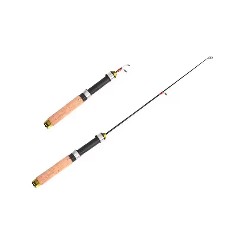 Canne télescopique mini 60cm pêche glace et crevettes - Polyvalente toutes situations pêche portable