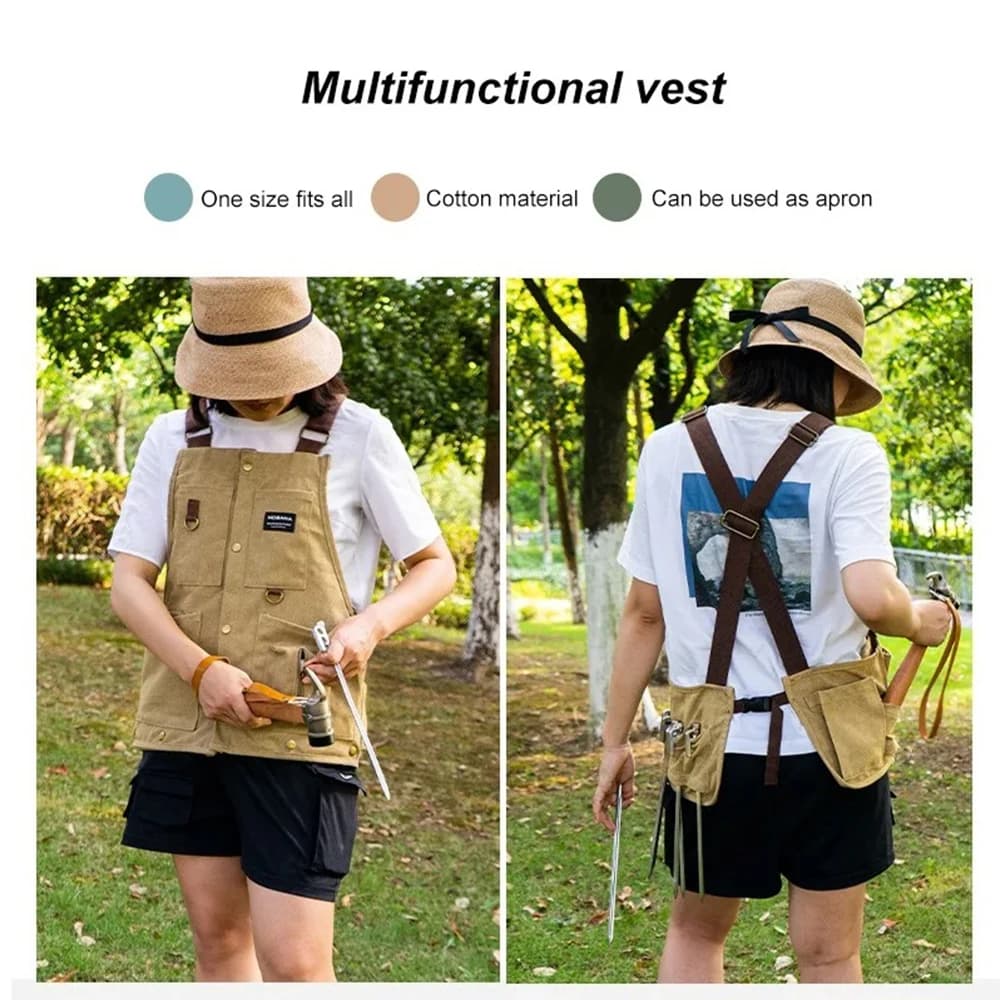Tablier de pêche multi-poches durable, veste fonctionnelle pour homme et femme camping BBQ extérieur
