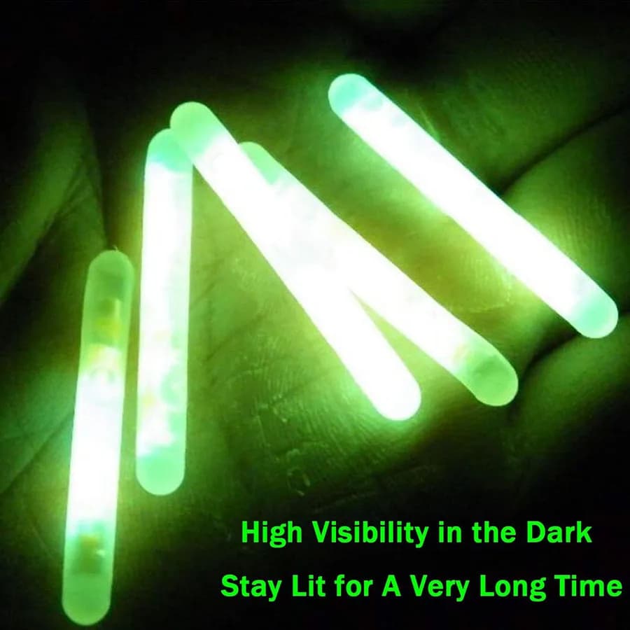 Bâtons lumineux fluorescents 4.5mm pour flotteurs et alarmes de pêche - Lot de 10 pièces avec 2 packs