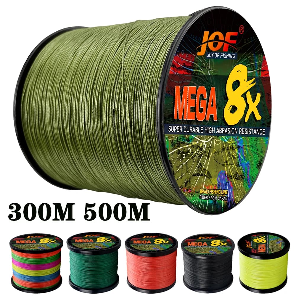 Ligne tressée JOF 8 brins 300M pour leurres - Multifilament PE 18-78LB bar carnassier carpe