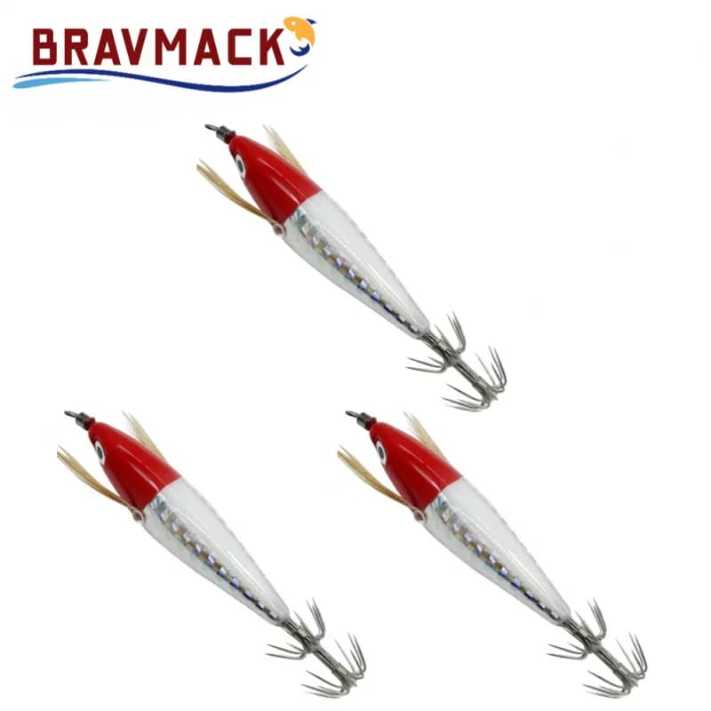 Leurre flottant BRAVMACK leurre crevette laser pour pêche au calmar et seiche en mer