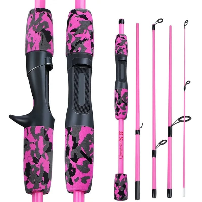 Canne spinning Sougayilang 5 sections 1.7m carbone ultralégère voyage pêche eau douce portable