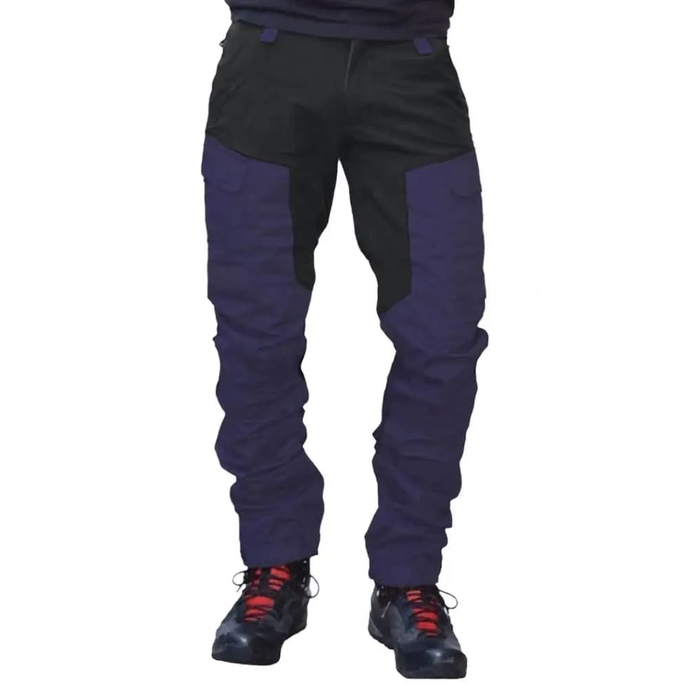 Pantalon cargo outdoor multi-poches montagne réparation pêche travail homme colorblock