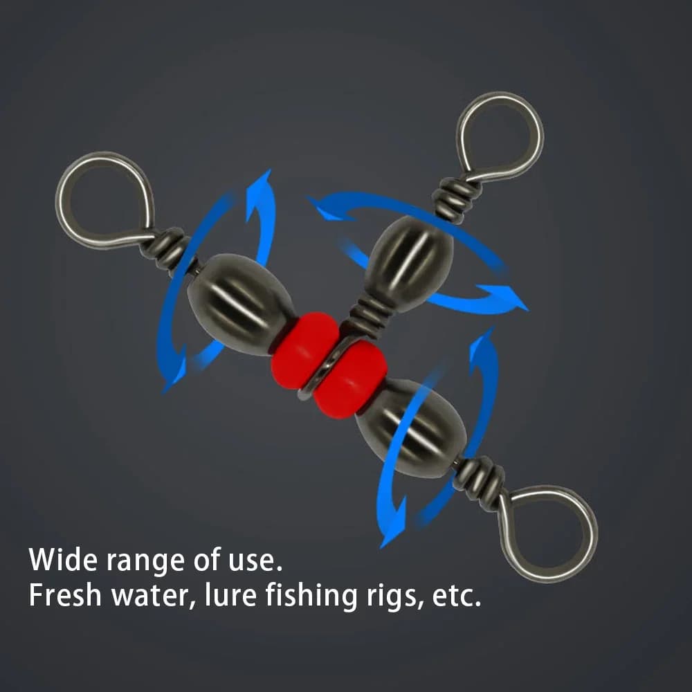 Émerillons trois voies DNDYUJU avec perles - 20 pièces pour leurres et lignes de pêche
