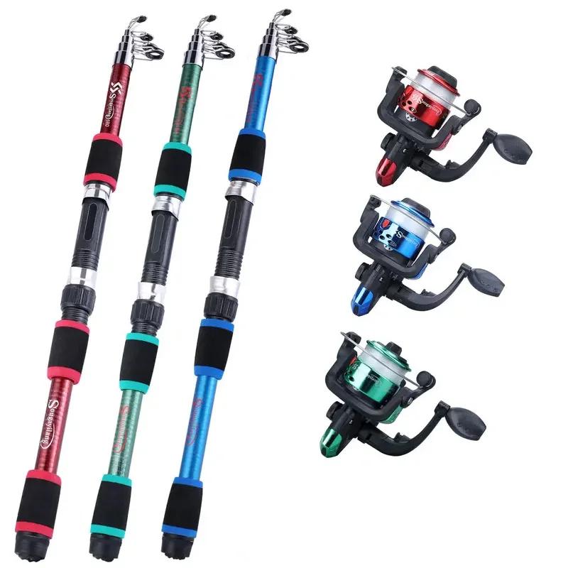 Kit complet pêche télescopique - Canne moulinet spinning appâts harnais voyage débutant