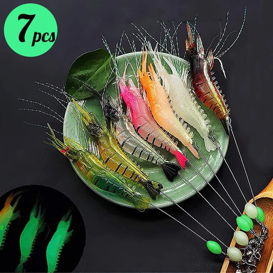 Leurres crevettes artificiels 3pcs/7pcs pour pêche - appâts de pêche réalistes et efficaces