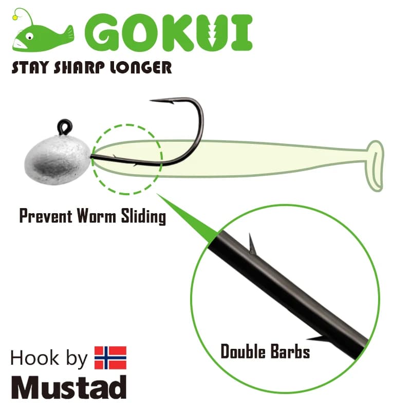 10 hameçons finesse Aji jig heads Mustad pour pêche fine de la truite et petits carnassiers