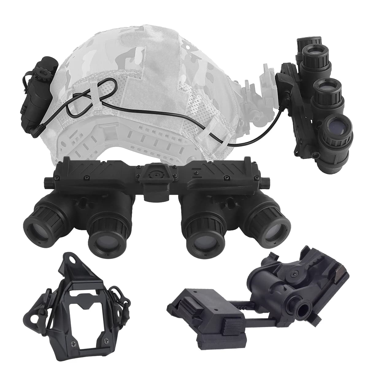 Lunettes vision nocturne factice avec support casque pour entraînement pêche nocturne