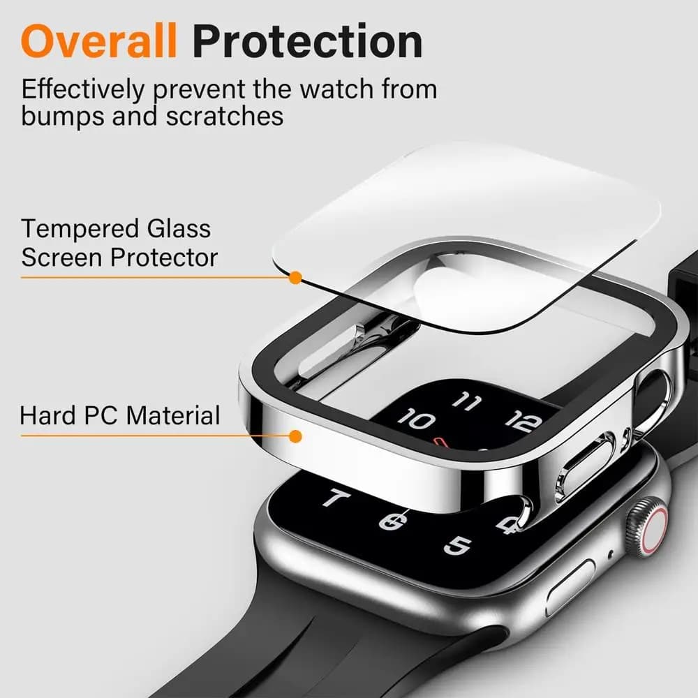 Protection écran verre trempé pour Apple Watch 9 8 7 6 SE Ultra 49mm 45mm 41mm coque bord droit étanche