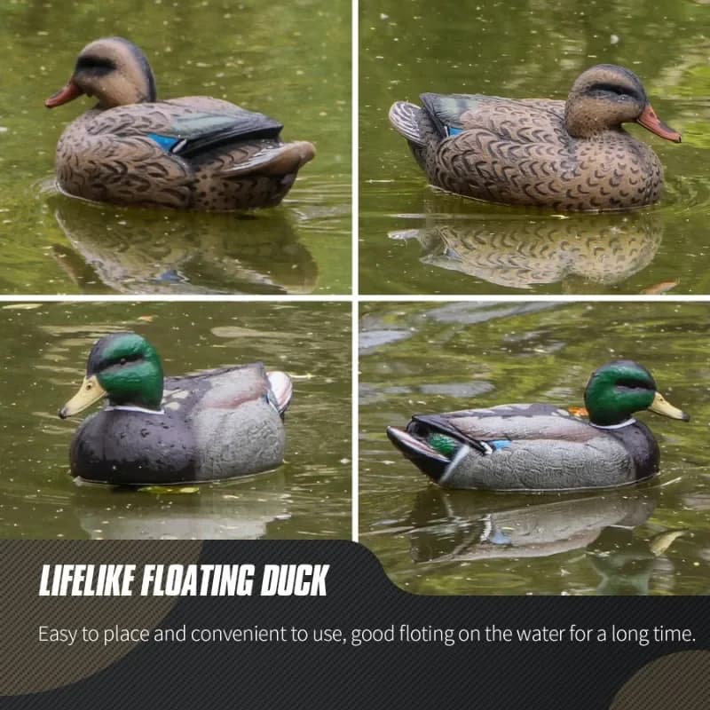 Leurre canard flottant 3D avec quille - Appât de chasse réaliste - Accessoire pêche extérieur