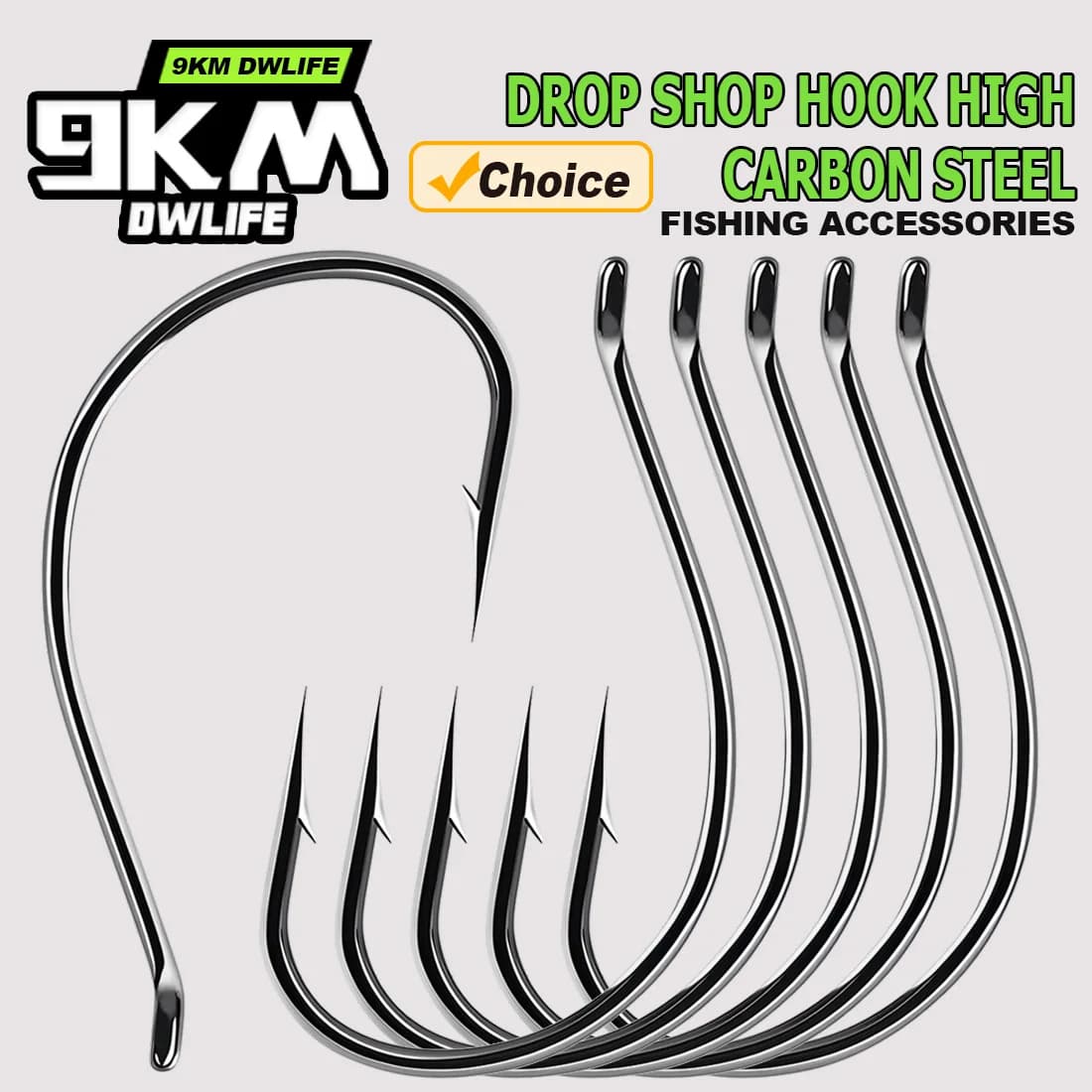 Hameçons drop shot 9KM 50-200 pièces nickel noir wacky rig pêche bass mer eau douce