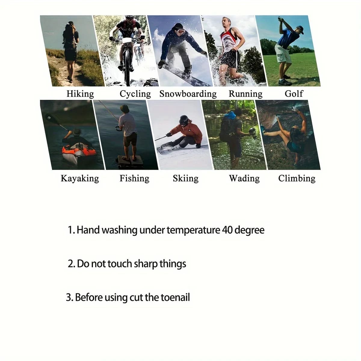Chaussettes étanches randonnée camping - Respirabilité ski hiver sports aquatiques