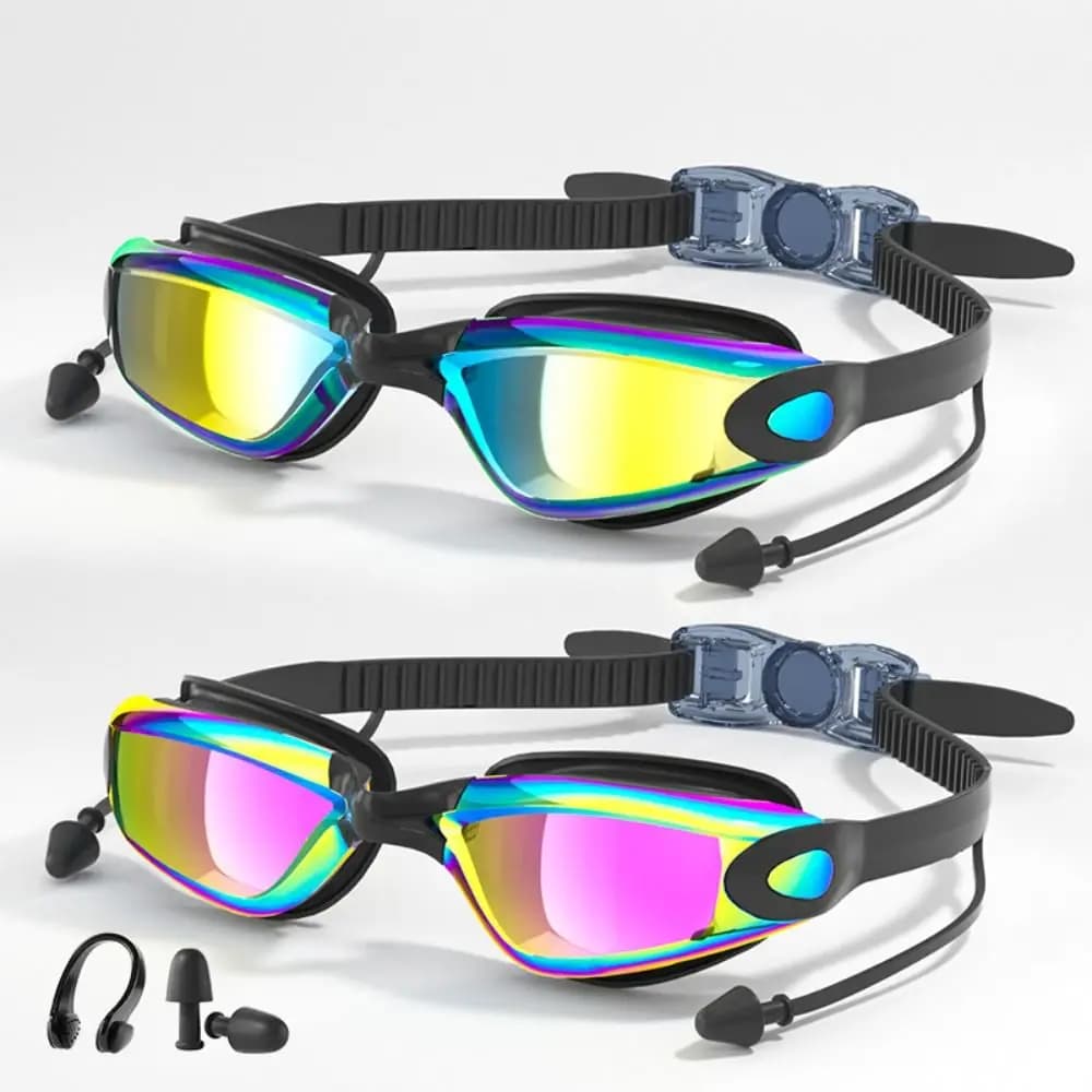 Lunettes de natation créatives HD été étanches anti-buée réglables silicone unisexe