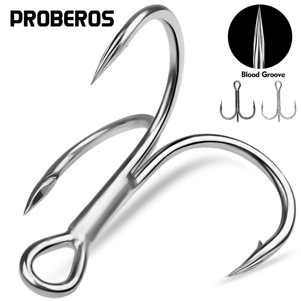 20 Hameçons Triples Haute Carbone Super Tranchants - Tailles 1#-14# pour Leurres et Jigging