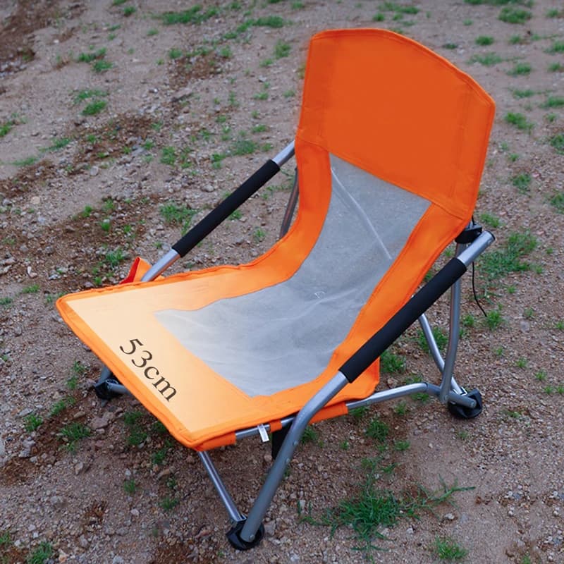 Chaise pliante de pêche plage avec accoudoirs et porte-gobelet pour camping voyage BBQ