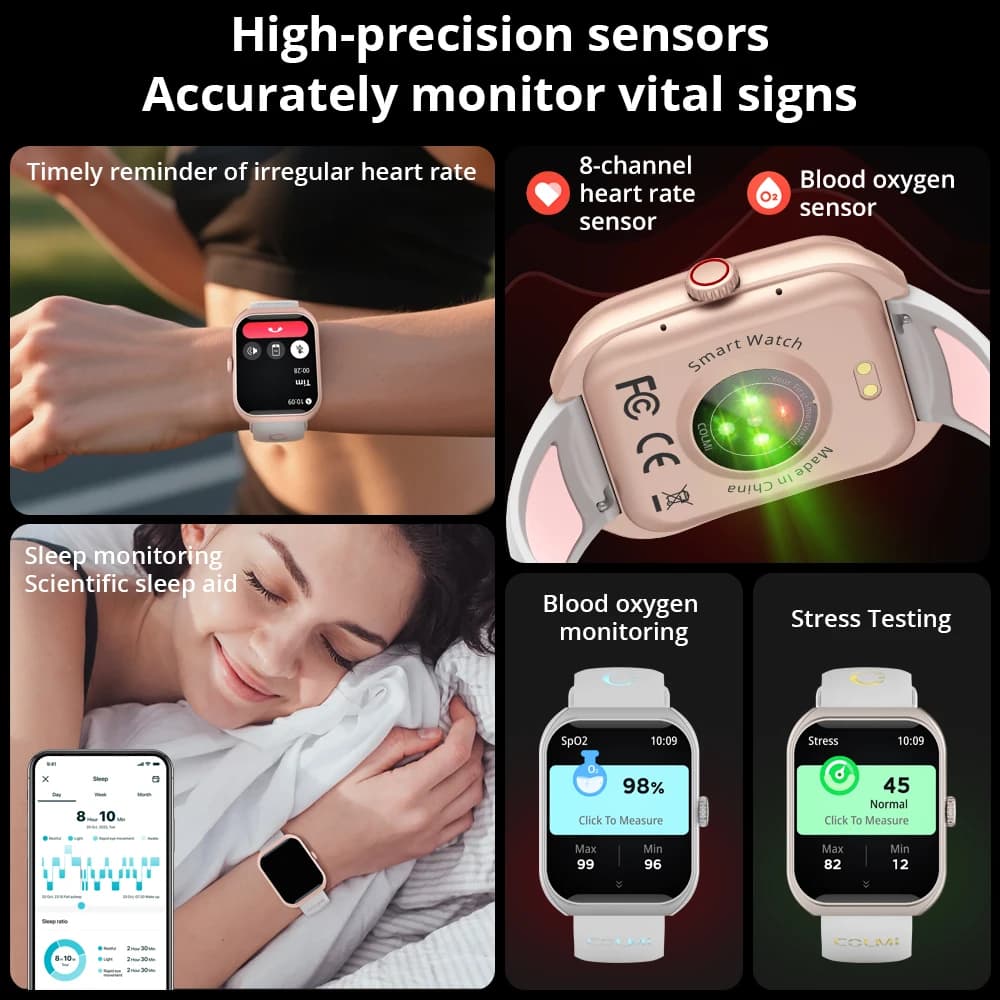 Montre COLMI P86 - Écran AMOLED 1.93 pouces, gestion santé, IP68 étanche et compatible Xiaomi iOS