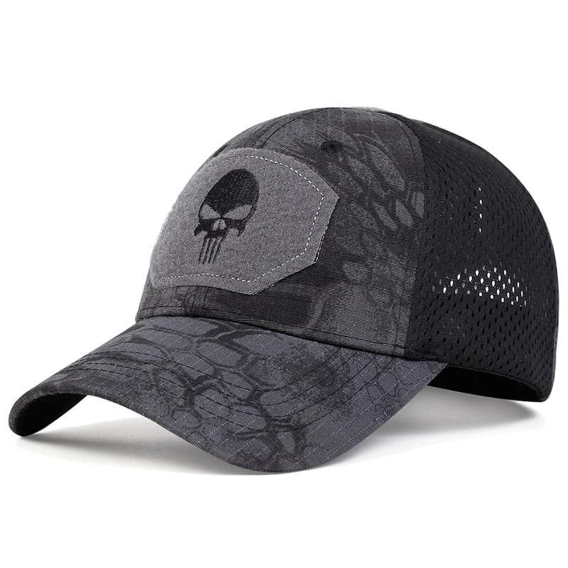 Casquette baseball unisexe broderie crâne pêche printemps automne réglable protection UV