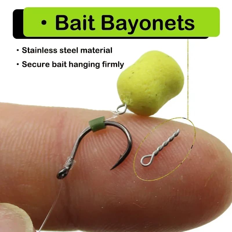 Accessoires pêche carpe - 30 baïonnettes inox pour fixer appâts sur hameçons - Matériel feeder