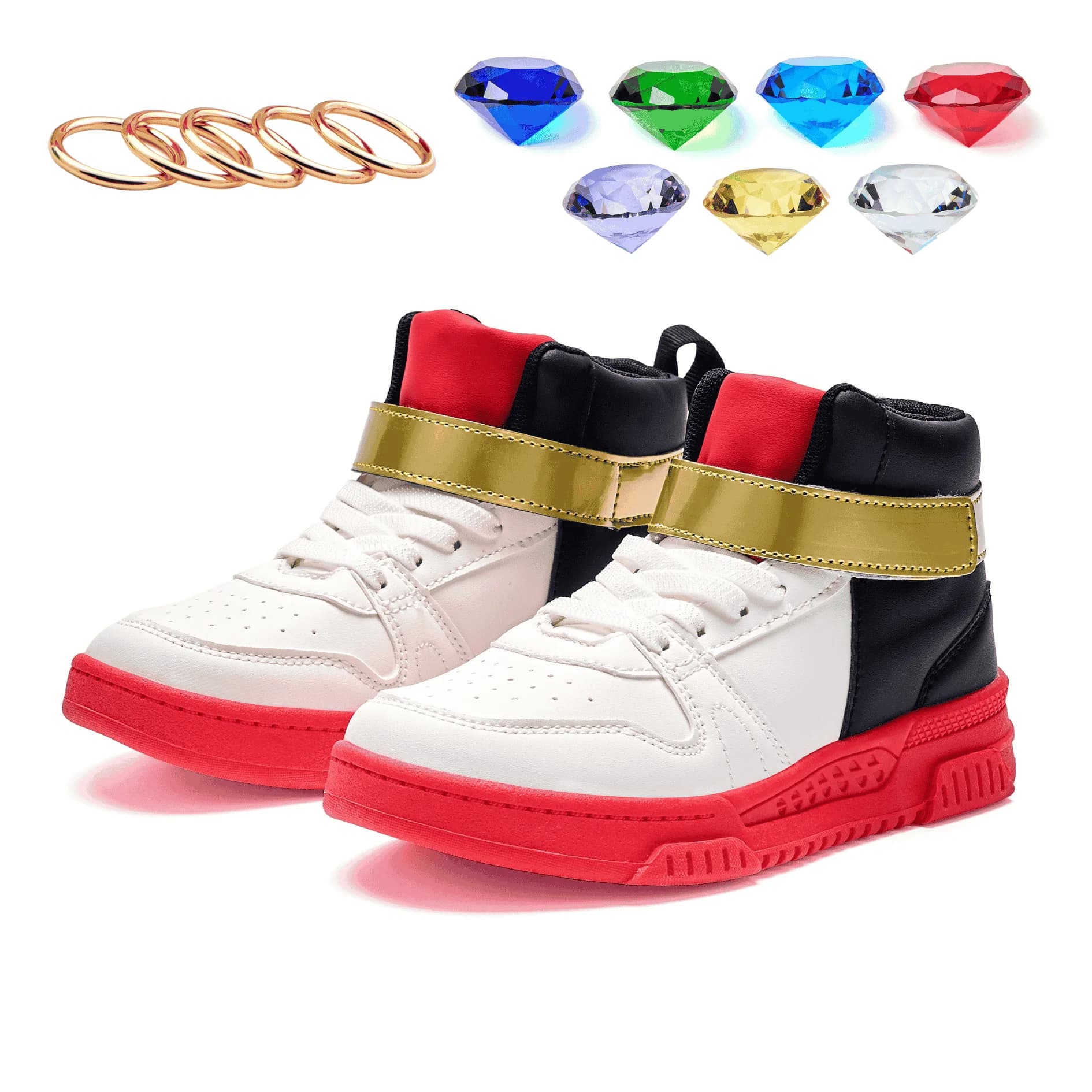 Chaussures Shadow pour enfants - Sneakers rouges inspirées de Sonic, pour garçons et filles, style gaming