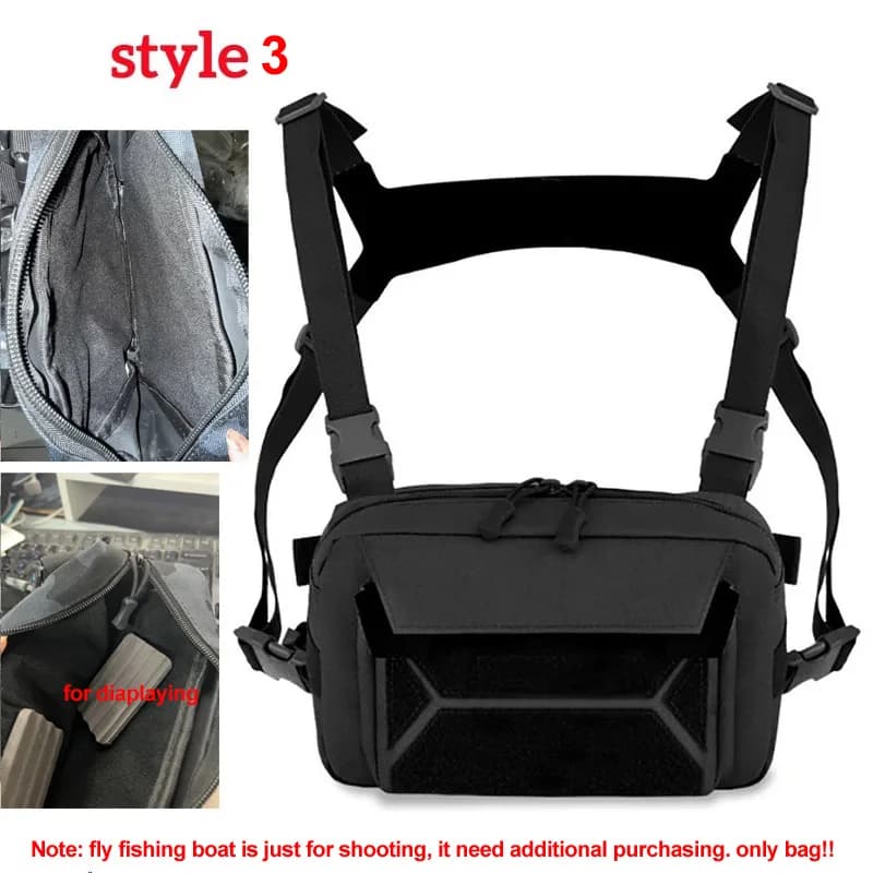 Sac poitrine tactique de pêche étanche en nylon Molle pour randonnée et camping - Sac banane