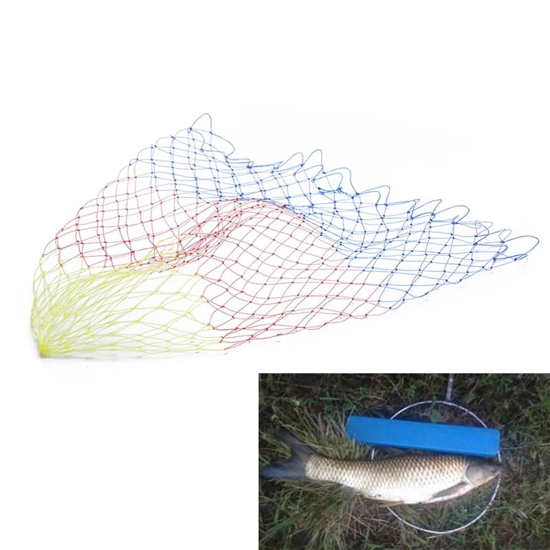 Filet à épuisette en nylon pliable à mailles losanges 5 tailles différentes pour pêche précise