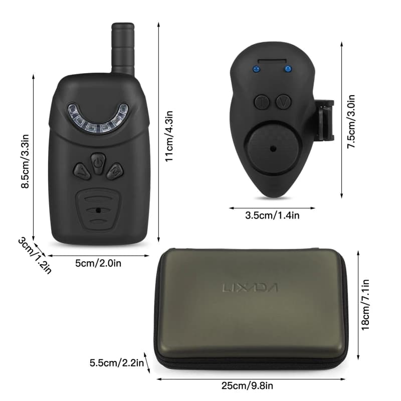 Set alarme appât numérique Lixada avec boîtier - indicateur lumineux pêche kit complet