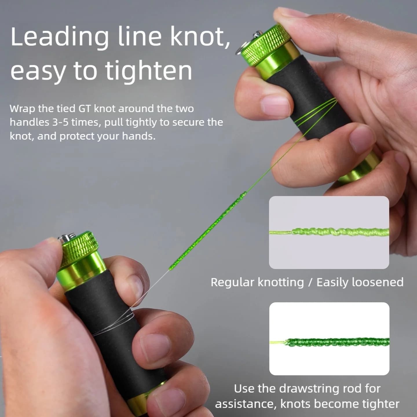Line Pull Rod Aluminum Alloy,Rubber Anti-Slip,Snag Line Pulling/Hook Tying & Kno